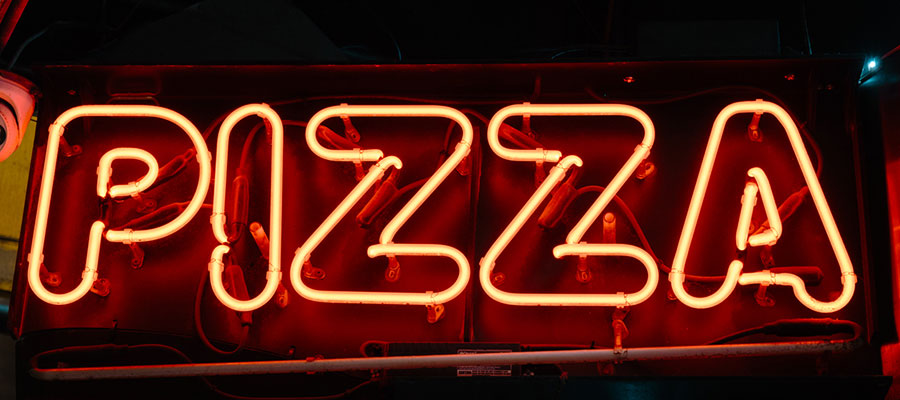 Neon Lit Sign for Pizza Shop