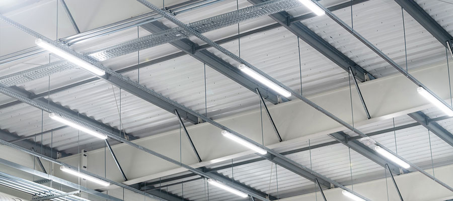 Commercial led lighting retrofit in a warehouse